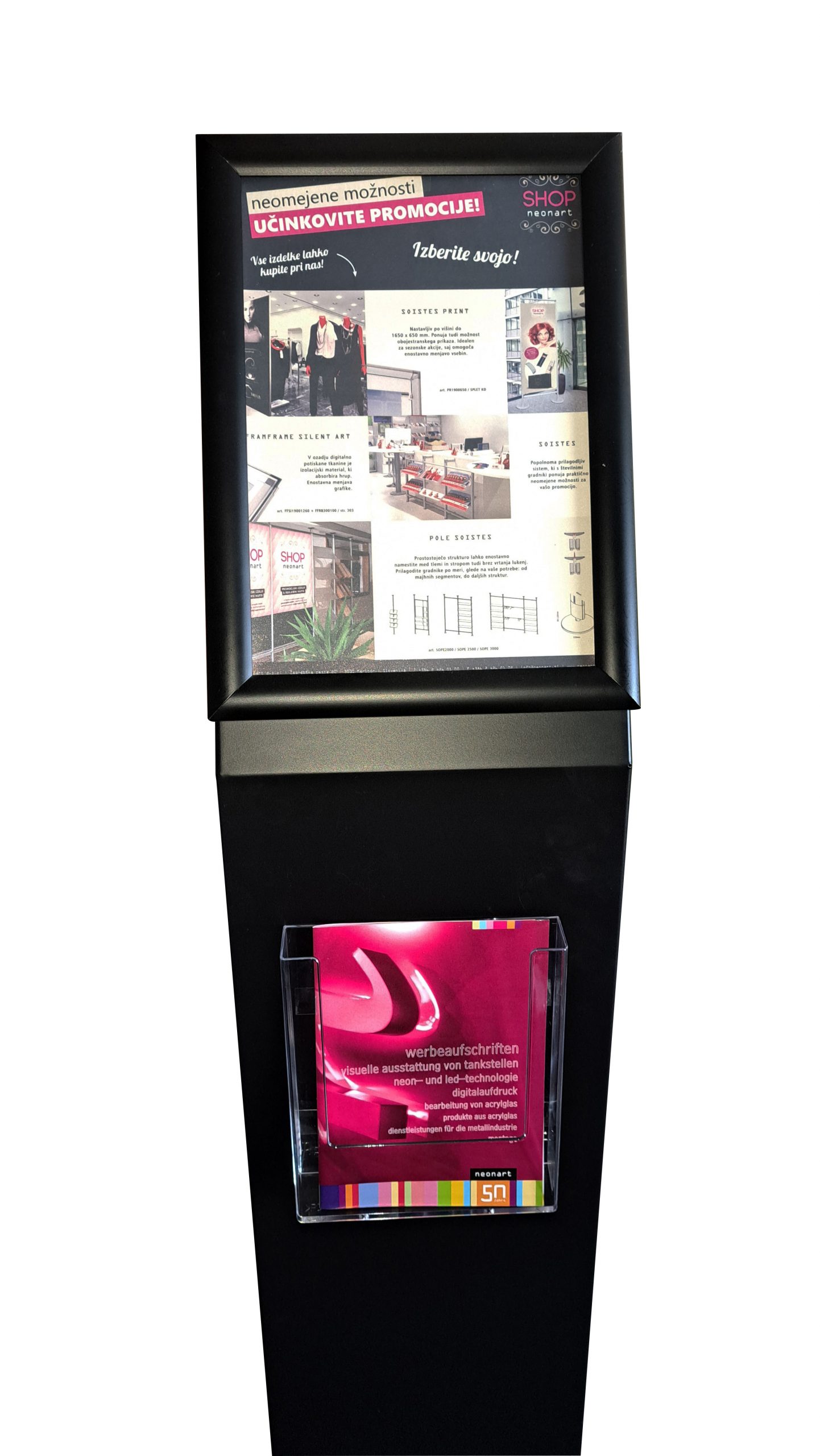 Menüständer mit A4-Klapprahmen und PVC-Tasche