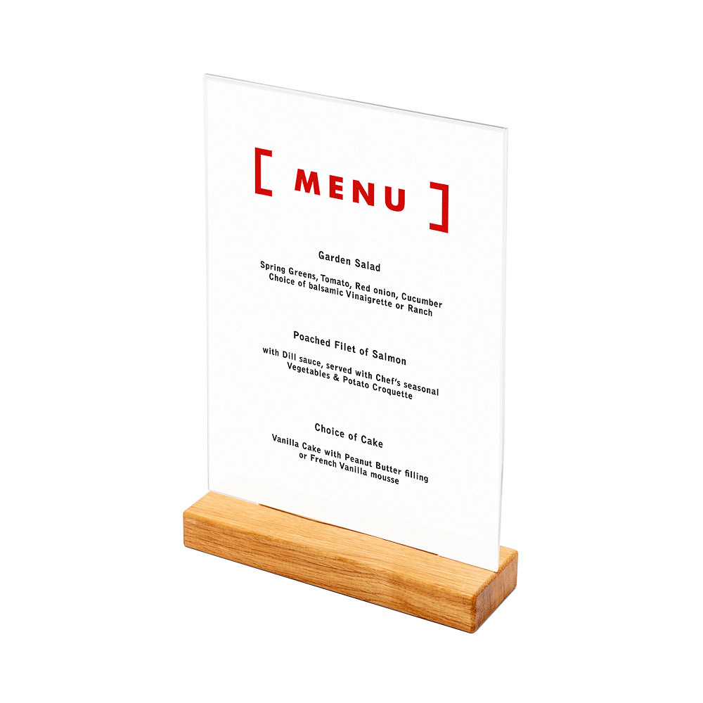 Holz T-Form Menü Tischaufsteller Hochformat